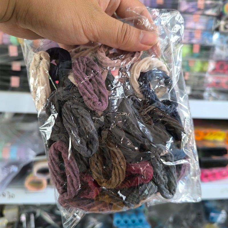 【تخفيض】 أربطة شعر سميكة ومعززة للنساء، عالية المرونة، أربطة مطاطية سوداء بدون seams - Image 4